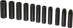 Proto - 11 Piece 3/8" Drive Deep Well Impact Socket Set - 6 Points, 7mm to 17mm Range, Metric Measurement Standard - Industrial Tool & Supply