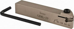 Iscar - GHM, External, Left Hand, 0.189" Max Depth of Cut, 1/4" Max Groove Width, Indexable Grooving Tool Holder - GI.. Insert Compatibility, 3/4" Shank Height, 3/4" Shank Width, 4.4" OAL - Industrial Tool & Supply