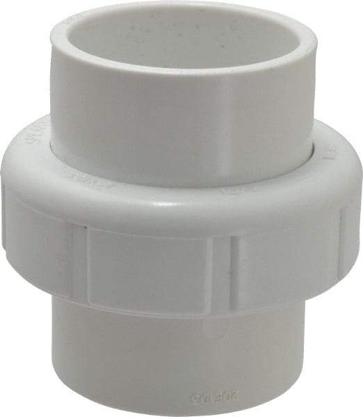 Value Collection - 1-1/2" PVC Plastic Pipe Union with EPDM O-Ring - Schedule 40, Slip End Connections - Industrial Tool & Supply