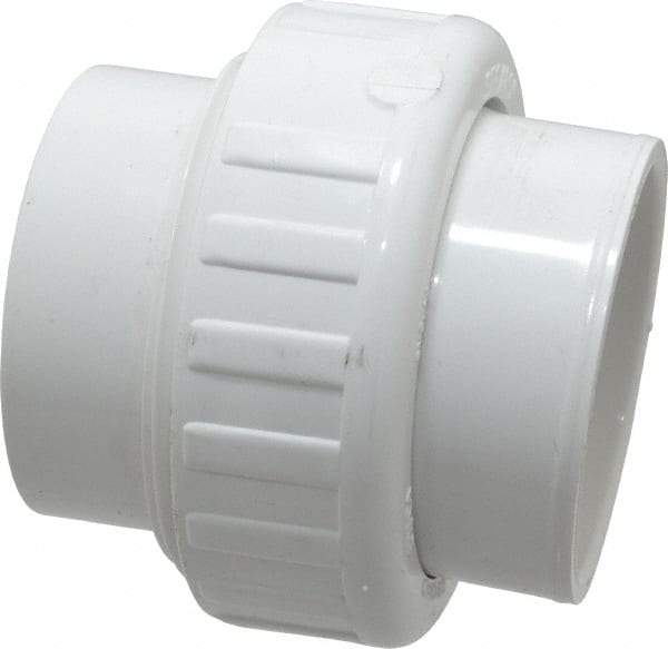 Value Collection - 2" PVC Plastic Pipe Union with EPDM O-Ring - Schedule 40, Slip End Connections - Industrial Tool & Supply