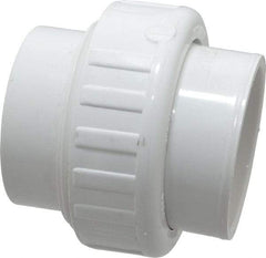 Value Collection - 2" PVC Plastic Pipe Union with EPDM O-Ring - Schedule 40, Slip End Connections - Industrial Tool & Supply