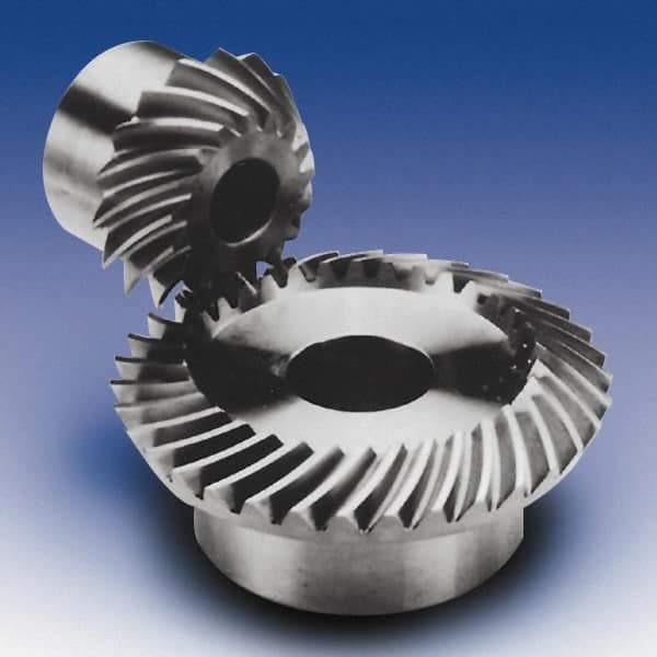 Boston Gear - 19 Pitch, 1.37" OD, 26 Tooth Spiral Bevel Gear & Pinion - 1/4" Face Width, Unhardened Steel - Industrial Tool & Supply