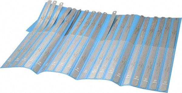 Precision Brand - 20 Piece, 0.001 to 0.03" Thick, Parallel Feeler Gage Set - 12" Leaf Length, 1/2" Wide, Steel - Industrial Tool & Supply