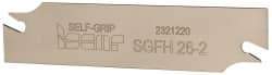 Iscar - 1.0236" Blade Height, 1/16" Blade Width, 4.3307" OAL, Right Hand Cut, Double End Indexable Cut-Off Blade - SGFH Blade, Self Grip Series - Industrial Tool & Supply