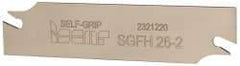 Iscar - 1.0236" Blade Height, 1/16" Blade Width, 4.3307" OAL, Right Hand Cut, Double End Indexable Cut-Off Blade - SGFH Blade, Self Grip Series - Industrial Tool & Supply