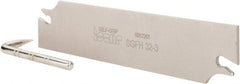 Iscar - 1.2598" Blade Height, 0.0945" Blade Width, 5.9055" OAL, Right Hand Cut, Double End Indexable Cut-Off Blade - SGFH Blade, Self Grip Series - Industrial Tool & Supply