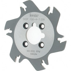 Iscar - Arbor Hole Connection, 1.04" Depth of Cut, 3.94" Cutter Diam, 1" Hole Diam, 6 Tooth Indexable Slotting Cutter - SGSF Toolholder, GSFN Insert - Industrial Tool & Supply