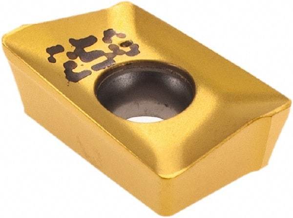 Iscar - APCT1003 HM Grade IC250 Carbide Milling Insert - TiCN/TiN Finish, 0.1382" Thick, 0.5mm Corner Radius - Industrial Tool & Supply
