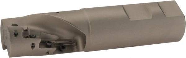 Iscar - 1" Cut Diam, 1.47" Max Depth of Cut, 1" Shank Diam, 4-1/4" OAL, Indexable Square Shoulder End Mill - AP.T 1003.. Inserts, Weldon Shank, 90° Lead Angle, Series Helimill - Industrial Tool & Supply