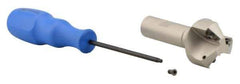 Iscar - 30° Lead Angle, 1.61" Max Cut Diam, 5/8" Min Cut Diam, 0.27" Max Depth of Cut, Indexable Chamfer and Angle End Mill - 3 Inserts, TPMT Insert Style, 3.54" Overall Length, Straight Shank - Industrial Tool & Supply