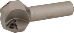 Iscar - 60° Lead Angle, 1.56" Max Cut Diam, 1" Min Cut Diam, 0.48" Max Depth of Cut, Indexable Chamfer and Angle End Mill - 3.54" Overall Length, Straight Shank - Industrial Tool & Supply