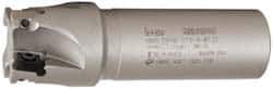 Iscar - 1-1/2" Cut Diam, 0.56" Max Depth of Cut, 1-1/4" Shank Diam, 4-1/2" OAL, Indexable Square Shoulder End Mill - AD..1505.., HM90 AD..1505 Inserts, Weldon Shank, 90° Lead Angle, Series Heli2000 - Industrial Tool & Supply
