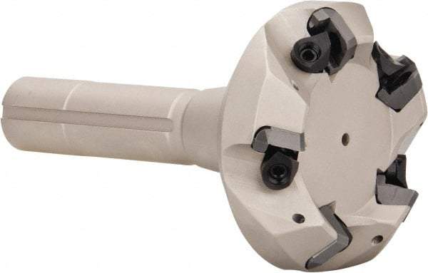 Iscar - 45° Lead Angle, 81.2mm Max Cut Diam, 63mm Min Cut Diam, 6.5mm Max Depth of Cut, Indexable Chamfer and Angle End Mill - 5 Inserts, SE.N/R 12.. Insert Style, 140mm Overall Length, Taper Shank - Industrial Tool & Supply