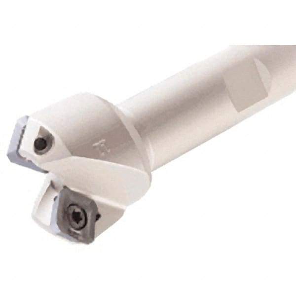 Iscar - 45° Lead Angle, 1.76" Max Cut Diam, 0.26" Max Depth of Cut, Indexable Chamfer and Angle End Mill - 3 Inserts, SEKT 12.., SEMT 12.. Insert Style, 4" Overall Length, Straight Shank - Industrial Tool & Supply