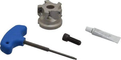 Iscar - 5 Inserts, 2" Cut Diam, 3/4" Arbor Diam, 0.56" Max Depth of Cut, Indexable Square-Shoulder Face Mill - 0/90° Lead Angle, 1.57" High, AD..1505.. & HM90 AD..1505.. Insert Compatibility, Series HM90 - Industrial Tool & Supply