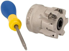 Iscar - 6 Inserts, 1-1/2" Cut Diam, 3/4" Arbor Diam, 0.39" Max Depth of Cut, Indexable Square-Shoulder Face Mill - 0/90° Lead Angle, 1.57" High, AP..1003.. & HM90 AP..1003.. Insert Compatibility, Series HM90 - Industrial Tool & Supply