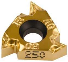 Iscar - 16IR Internal Right Hand 48-8 Partial Profile 60° Laydown Threading Insert - Grade IC250, TiN Coated Carbide, 9.53mm Inscribed Circle - Industrial Tool & Supply