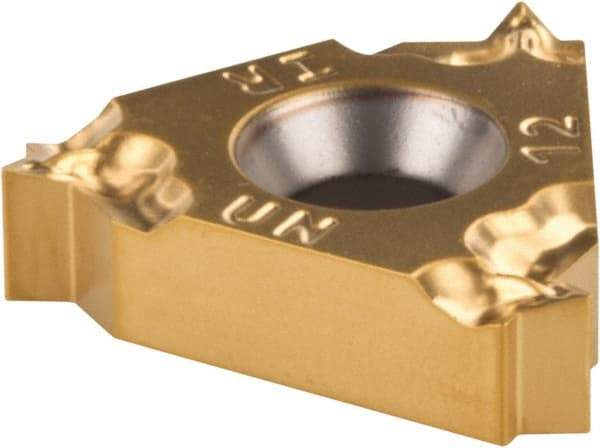 Iscar - 16IR Internal Right Hand 12 UN Laydown Threading Insert - Grade IC250, TiN Coated Carbide, 9.53mm Inscribed Circle - Industrial Tool & Supply