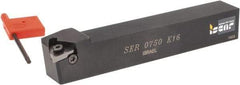 Iscar - External Thread, Right Hand Cut, 3/4" Shank Width x 3/4" Shank Height Indexable Threading Toolholder - 5" OAL, K 16 Insert Compatibility, SE Toolholder, Series SER - Industrial Tool & Supply