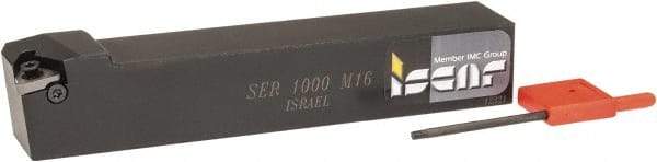 Iscar - External Thread, Right Hand Cut, 1" Shank Width x 1" Shank Height Indexable Threading Toolholder - 6" OAL, M 16 Insert Compatibility, SE Toolholder, Series SER - Industrial Tool & Supply