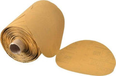 3M - 5" Diam, 240 Grit Aluminum Oxide Adhesive PSA Disc - Very Fine Grade, Gold, A Weighted Backing, Flexible, Use with Random Orbital Sanders - Industrial Tool & Supply