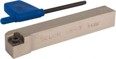 Iscar - SCLC, Right Hand Cut, 1/2" Shank Height x 1/2" Shank Width, Neutral Rake Indexable Turning Toolholder - 3-1/2" OAL, CC.T 3 Insert Compatibility, Series Isoturn - Industrial Tool & Supply