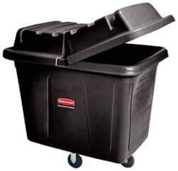 Rubbermaid - 400 Lb Load Capacity, 12 Cu Ft, Polyethylene Cube Truck - 28" Wide x 42-3/4" Long x 33" High, Black - Industrial Tool & Supply