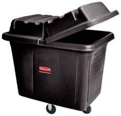 Rubbermaid - 400 Lb Load Capacity, 12 Cu Ft, Polyethylene Cube Truck - 28" Wide x 42-3/4" Long x 33" High, Black - Industrial Tool & Supply