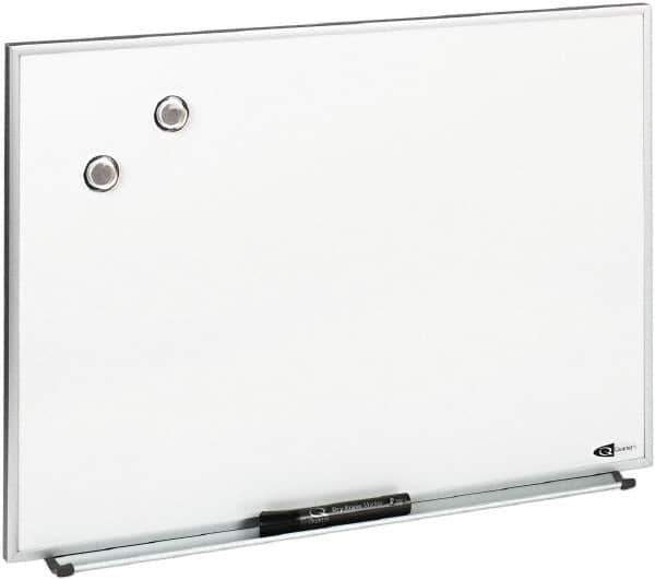 Quartet - 16" High x 23" Wide Enameled Steel Magnetic Marker Board - Aluminum Frame, 1-1/4" Deep, Includes Accessory Tray/Rail, One Dry-Erase Marker & Magnets & Mounting Kit - Industrial Tool & Supply