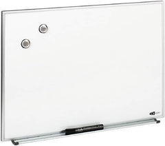 Quartet - 16" High x 23" Wide Enameled Steel Magnetic Marker Board - Aluminum Frame, 1-1/4" Deep, Includes Accessory Tray/Rail, One Dry-Erase Marker & Magnets & Mounting Kit - Industrial Tool & Supply