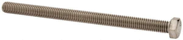 Value Collection - 3/8-16 UNC, 5-1/2" Length Under Head Hex Head Cap Screw - Fully Threaded, Grade 316 Stainless Steel, Uncoated, 9/16" Hex - Industrial Tool & Supply