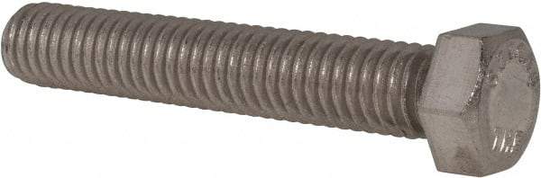 Value Collection - 7/16-14 UNC, 2-1/2" Length Under Head Hex Head Cap Screw - Fully Threaded, Grade 316 Stainless Steel, Uncoated, 5/8" Hex - Industrial Tool & Supply