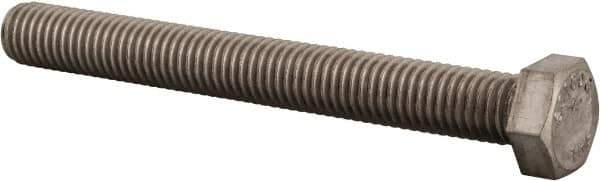 Value Collection - 1/2-13 UNC, 4-1/2" Length Under Head Hex Head Cap Screw - Fully Threaded, Grade 316 Stainless Steel, Uncoated, 3/4" Hex - Industrial Tool & Supply