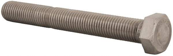 Value Collection - 1-8 UNC, 8" Length Under Head Hex Head Cap Screw - Fully Threaded, Grade 316 Stainless Steel, Uncoated, 1-1/2" Hex - Industrial Tool & Supply