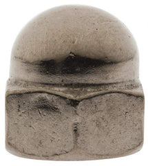 Value Collection - 1/4-20" UNC, 7/16" Width Across Flats, Uncoated, Stainless Steel Acorn Nut - 15/32" Overall Height, Grade 316 - Industrial Tool & Supply