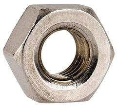 Value Collection - 1/4-28 UNF Stainless Steel Right Hand Hex Nut - 7/16" Across Flats, 3/16" High, Uncoated - Industrial Tool & Supply