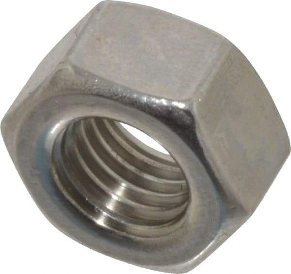 Value Collection - 5/16-24 UNF Stainless Steel Right Hand Hex Nut - 1/2" Across Flats, 7/64" High, Uncoated - Industrial Tool & Supply