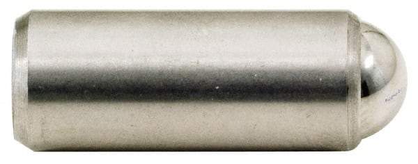 Gibraltar - 11/16" Body Length x 5/16" Body Diam, 8 Lb Init to 16 Lb Final End Force, Stainless Steel Press Fit Ball Plunger - 1/4" Ball Diam, 0.09" Max Ball Reach, +0.0010; +0.0020" Tolerance - Industrial Tool & Supply
