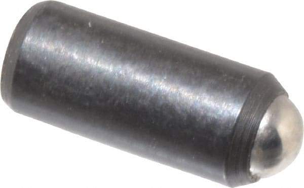 Gibraltar - 0.284" Body Length x 1/8" Body Diam, 0.75 Lb Init to 2.5 Lb Final End Force, Steel Press Fit Ball Plunger - 0.093" Ball Diam, 0.035" Max Ball Reach, +0.0010; +0.0020" Tolerance - Industrial Tool & Supply
