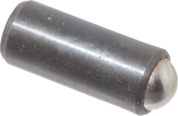 Gibraltar - 0.44" Body Length x 3/16" Body Diam, 2 Lb Init to 5 Lb Final End Force, Steel Press Fit Ball Plunger - 5/32" Ball Diam, 0.058" Max Ball Reach, +0.0010; +0.0020" Tolerance - Industrial Tool & Supply