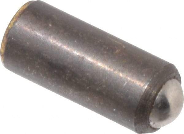 Gibraltar - 0.284" Body Length x 1/8" Body Diam, 2 Lb Init to 5 Lb Final End Force, Steel Press Fit Ball Plunger - 0.093" Ball Diam, 0.035" Max Ball Reach, +0.0010; +0.0020" Tolerance - Industrial Tool & Supply