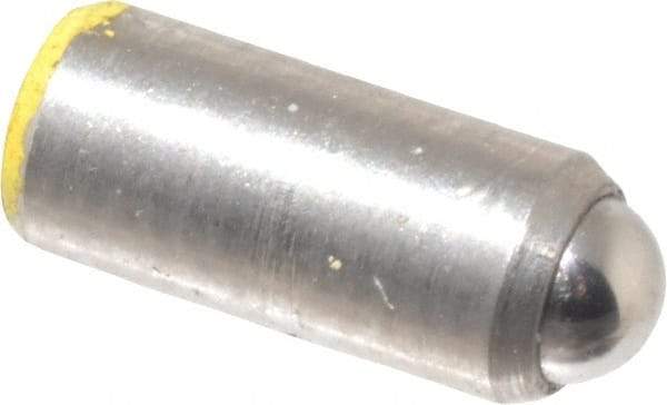 Gibraltar - 0.284" Body Length x 1/8" Body Diam, 2 Lb Init to 5 Lb Final End Force, Stainless Steel Press Fit Ball Plunger - 0.093" Ball Diam, 0.035" Max Ball Reach, +0.0010; +0.0020" Tolerance - Industrial Tool & Supply