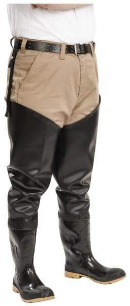 Dunlop Protective Footwear - Men's Size 13 Medium Width Steel Wader - Black, PVC Upper, 35" High, Cold Protection, Non-Slip, Waterproof - Industrial Tool & Supply