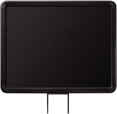 Lavi Industries - 14" High x 11" Long x 11" Wide Barrier Sign Frame - Aluminum, Powdercoat Finish, Black, Use with Stanchion - Industrial Tool & Supply