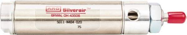 ARO/Ingersoll-Rand - 6" Stroke x 3/4" Bore Double Acting Air Cylinder - 1/8 Port, 1/4-28 Rod Thread, 200 Max psi, -40 to 160°F - Industrial Tool & Supply