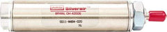 ARO/Ingersoll-Rand - 1" Stroke x 1/2" Bore Single Acting Air Cylinder - 10-32 Port, 10-32 Rod Thread, 200 Max psi, -40 to 160°F - Industrial Tool & Supply