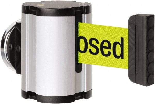 Lavi Industries - 3-1/2" High x 2-1/2" Long x 2-1/2" Wide Magnetic Wall Mount Barrier - Aluminum, Satin Chrome Finish, Satin Aluminum, Use with Magnetic Wall Mount Barriers - Industrial Tool & Supply