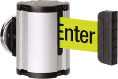 Lavi Industries - 3-1/2" High x 2-1/2" Long x 2-1/2" Wide Magnetic Wall Mount Barrier - Aluminum, Satin Chrome Finish, Satin Aluminum, Use with Magnetic Wall Mount Barriers - Industrial Tool & Supply