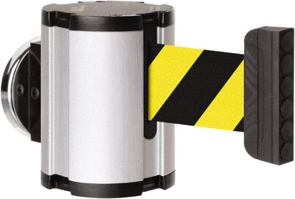 Lavi Industries - 3-1/2" High x 2-1/2" Long x 2-1/2" Wide Magnetic Wall Mount Barrier - Aluminum, Satin Chrome Finish, Satin Aluminum, Use with Magnetic Wall Mount Barriers - Industrial Tool & Supply