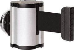 Lavi Industries - 3-1/2" High x 2-1/2" Long x 2-1/2" Wide Magnetic Wall Mount Barrier - Aluminum, Satin Chrome Finish, Satin Aluminum, Use with Magnetic Wall Mount Barriers - Industrial Tool & Supply